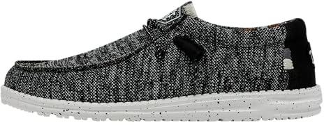 HEYDUDE Wally Sox Stitch Herren - Slip on Schuhe - Herren Loafers, Black White, 43