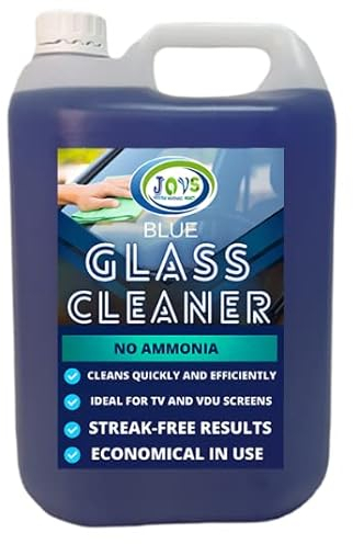 JOVS Glass and Window Cleaner 5L - Shower Glass, Mirror, Window Cleaner Liquid - Streak-Free Grime Remover, Glasses Spray Cleaner for Crystal Clear Surfaces! Indoor and Outdoor Shine!