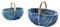 Kobolo Rattankorb Einkaufskorb geflochten Set - Zwei Größen - Blau - Rattan