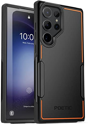 Poetic Neon Series Coque conçue pour Samsung Galaxy S23 Ultra 5G 6,8, Double Couche Robuste, Robuste, légère, Fine et Antichoc 2023 - Noir