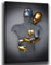 chongjian Liebe Herz 3D Grau Leinwand Wandkunst Moderne Gemälde 3d Abstrakt Umarmung Wanddekoration Schwarz und Weiß Metallfigur Skulptur Effekt Bild Wohnzimmer Dekoration (Gold Mit Rahmen, 16x24in)