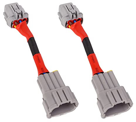 Scheinwerfer-Adapter-Kabelbaum 2PCS Scheinwerfer-Umrüst-Adapter-Kabelbaum Staubdicht Passend für 350z 2003-2005