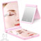 wobsion Rechargable LED Miroir de Voyage éclairé, grossissement 1x/3x Portable pour Sac à Main, Miroir portatif à Deux Faces, Rose