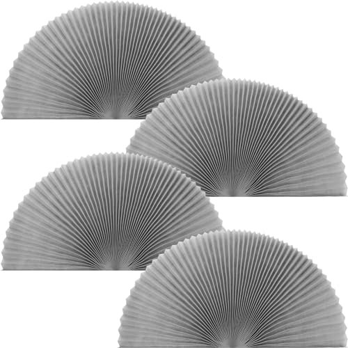 4 Packs Arch Window Pleated Blinds Light Filtering Pleated Shades Blackout Half Circle Window Shade Arched Window Coverings Arched Windows Curtains, Easy to Cut and Install, 72 x 36 Inches (Gray)