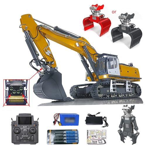 wheelfun KABOLITE Pelle hydraulique 1/14 RC K970-100S Pro RTR RC pelleteuse modèle Flysky PL18EV Lite Moteur ESC Servo Light Sound Smoking Unit Hobby Grade Medel