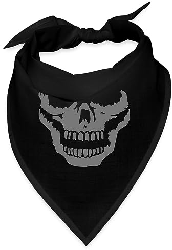 Spreadshirt Totenkopf Skull Totenschädel Bandana, One size, Schwarz