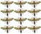 Staccatory 12 StüCke Libelle Servietten Schnalle Servietten Ring Legierung GrüN Insekt Libelle Tropfen Schnalle Papier TüCher Servietten Halter
