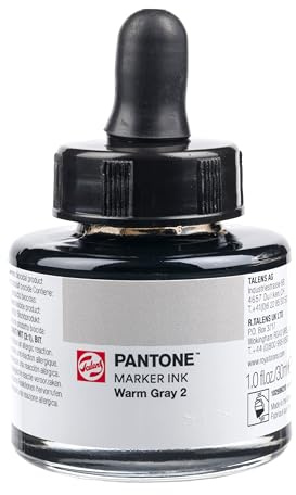 Talens | Pantone Marker-Tinte 30 ml Warm Gray 2 | Flüssige Tinte + Marker-Nachfüllung | Wasserbasierte, pigmentierte Tinte in 108 Pantone-Farben