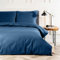 VelvetHome Deluxe Bettwäsche 135x200 Baumwolle Bettbezug 135x200 cm mit Kissenbezug 80x80 cm Hohe Qualität Bettwäsche-Set mit Reißverschluss 100% Baumwolle Made in EU Dunkelblau 135 x 200