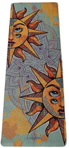 dualseele Eco Yogamatte rutschfest aus Jute und Naturkautschuk mit Tragegurt (183 x 68 x 0,5 cm) (Vierauge Sun)