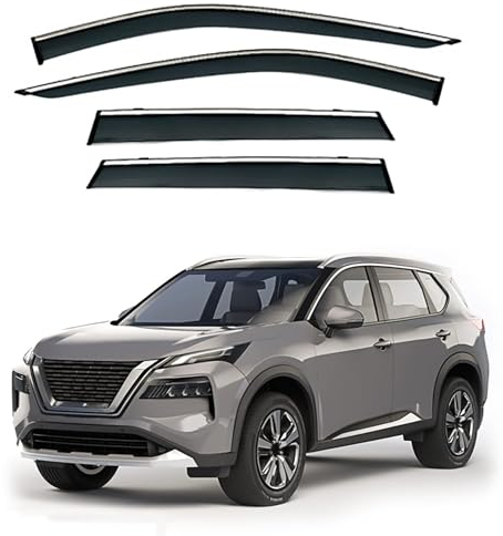 HESHS 4 Stück Auto Windabweiser Für Nissan X-Trail/Rogue MK4-T33 2022 2023,Seitenscheiben Windabweiser Regen Abweisend Regenschutz Zubehör