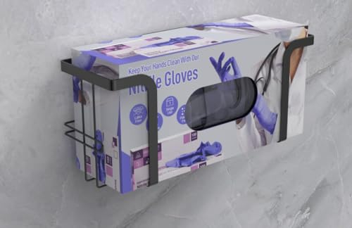 XILIMEN Handschuhhalter aus Metall Wandhalterung, Einweg-Handschuhspender, Lab Glove Dispensers Handschuhe Halter, Schwarzer Handschuhhalter für Handschuhbox Tissue Box, Handschuhbox Organizer