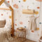 WandSticker4U®- BOHO Wandtattoo Kinderzimmer BLUMEN rosa/orangen/beige I Wandsticker Blumen Boho Pflanzen Retro I Wandaufkleber Kinderzimmer Deko Mädchen Junge Babyzimmer Möbelsticker
