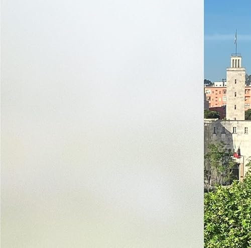 Fensterglasfolie, VIELE GROßE GRÖSSEN (Blickdicht, 120 x 250 cm), Blickdicht, selbstklebend, satiniert, Sichtschutz, kein Kleber, UV-Schutz, Keine Rückstände, einfache Anwendung, statische Haftung