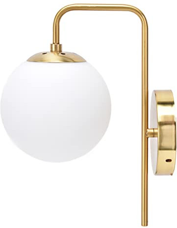 Applique Murale Boule de Verre Nordique Moderne E27 LED - Texture Givrée Ronde pour Chambre, Chevet, Allée