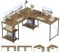Homall Eckschreibtisch 150 X 150 cm, Schreibtisch L Form Reversibel mit 3 Kabellöchern, Schreibtisch eckschreibtisch Computertisch fürs Homeoffice, Schreibtisch Braun