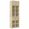 Willood Hochschrank Sonoma-Eiche 70x42,5x225 cm Holzwerkstoff Geeignet für Küche, Wohnzimmer, Schränke 70cm breit - elf Fächer + Vier Schubladen