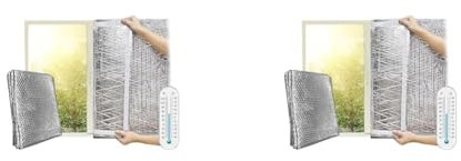 Optimer Home - Isolation Fenetre Protège contre le Froid et la Chaleur - 1.5x1.2m - Isolant Thermique Autocollant est Imperméable et Ignifuge (Lot de 2)