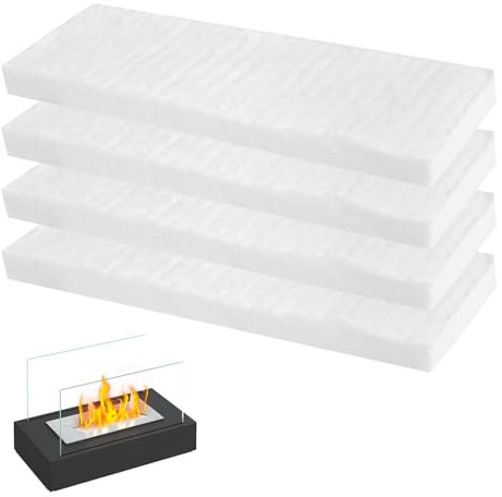 Keramikwolle Für Bioethanol Kamin, 4 Stücke Keramikwolle für Bioethanol 30 * 10 * 2cm, Kaminofen Indoor Gel Ethanol Keramikschwamm für Bioethanol Brenner