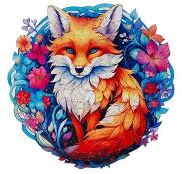 Recent Toys Wooden Jigsaw Puzzle Fox for Adults and Kids, Large Size: 28 x 27.5 cm Comes with stogare Gift Box