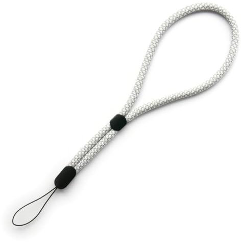 trage.band® kurzes verstellbares Handgelenk-Trageband, weiß-grau