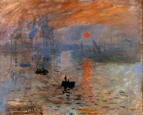 ZHXXFD Paint by Numbers for Adults Kids Beginners Landscape Famous Paintings Without Frame 40X50CM Impression, Sunrise - Claude Monet,C1