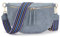 Vezluax 30x20cm umhängetasche Damen Bauchtasche Damen Groß Vegan Leder Crossbody Bag stylisch Frauen mit breitem Gurt Vintage-Blau