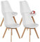 Sweetrcrispy Esszimmerstühle 4er Set,PU Leder Stühle Esszimmer,Modern Küchenstuhl mit Holzbeinen,Gepolsterter Esstisch Stuhl,Eesszimmerstuhl für Esszimmer,Küche,Modernes Weiß