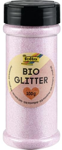 folia 578126 - Bio Glitter, 100 g, organischer Glitzer in Irisierendem Rosa, zum Verzieren und Dekorieren