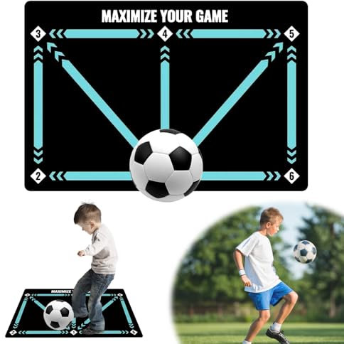 Fußballmatte, 60 X 90cm Fussball Trainingsmatte, Rutschfeste Stoßdämpfende Trainingsmatte für Verbesserte Ballkontrolle und Dribblings, Fussball Trainingszubehör