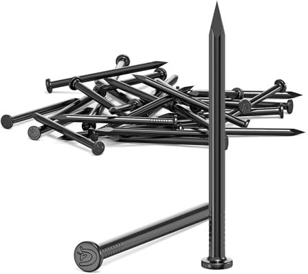 ORTAVA 30 Stück Stahlnägel, Nägel für betonwände, Nails Verzinkt, Nagel Holzarbeiten Ziegelstein, Universelle Einsatzmöglichkeit im Innen- und Außenbereich Schwarz (60mm)