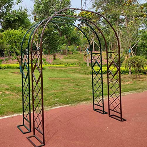 Großer Rosenbogen aus Metall, 2,8 m, robuste Pergola-Laube für Kletterpflanzen, Hochzeitstorbogen für Rasen und Terrasse, wetterbeständig, Gartenlaube mit Stützgestell