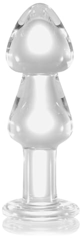 Glas Dildo Buttplug Trainer, 16CM Kristall Glasplug G-Punkt Anal Butt Plug Buttpluck Anal Dilatator Gay Toy Anal Sexspielzeug Für Frauen Männer, Clear