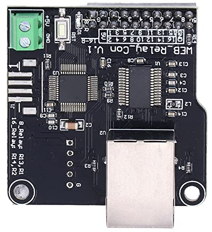 Carte Contrôleur Ethernet, Module de Relais 16 Canaux avec Interface RJ45 pour Serveur Web de Contrôle LAN ou WAN pour Appareils Ménagers