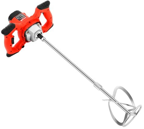 OUBUBY Mörtelrührer Rührwerk 220V 1500W 930r/min 6 Gang Elektrischer Betonmischer Tragbarer Farb und Mörtelrührer Betonrührer für Farbe, Putz & Estrich