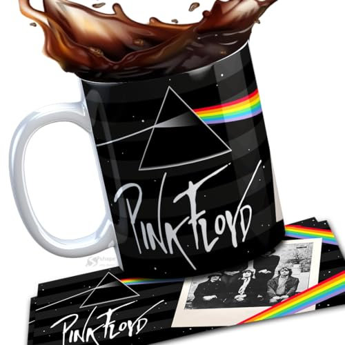 Tritó Design Taza de ceramica de grupos de ROCK iconicos (Pink Arcoiris)