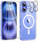 YisrLery Magnetica Cover per iPhone 16 con 2 Vetro Temperato e 2 Vetro Fotocamera, Compatibile MagSafe Hard PC Anti-Graffio Protettiva Case Antiurto Bumper TPU Sottile Custodia iPhone 16 -Trasparente