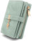 GOUNNU Portefeuille Femme en Cuir PU Petit Porte Monnaie Blocage RFIDFeuilles pour Femme Pochette 17 Emplacements de Cartes et Zippé Porte à Monnaie Porte Feuilles pour Femmes Court (Vert Clair)