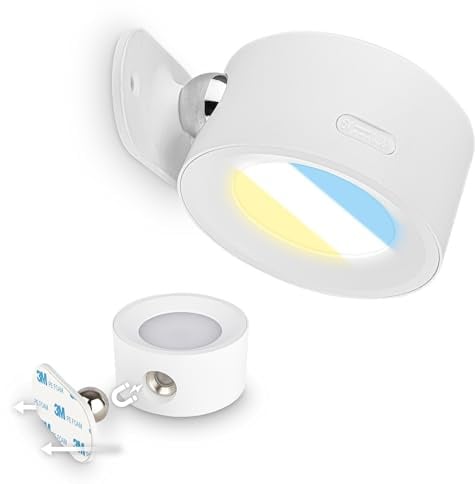 BRILONER Sticklights - LED Wandleuchte ohne Stromanschluss und ohne Bohren mit Akku, Touch, dimmbar, CCT, magnetisch abnehmbar, Wandlampe zum Kleben, Leselampe, Flurlampe, 9x7,5x4 cm, Weiß