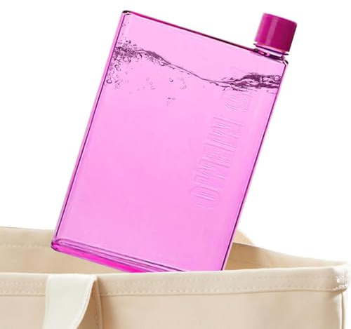 Bouteille D'eau Plate A6/A5, 350/480ml Bouteille D'eau Plate Et Fine Pour Sac À Main, Gourde Portable Élégante, Anti Fuite Réutilisable En Plastique Transparent Pour L'école, Le Sport, Les Voyages