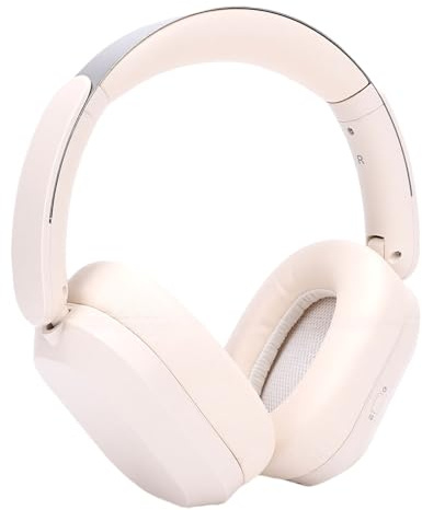 Tonysa Cuffie Bluetooth Over-ear, Cuffie da Gioco Bluetooth 5.3, 100 Ore in Standby, Stereo HiFi Pieghevoli Leggere, Bassi Profondi per Casa, Ufficio, Telefono Cellulare, PC, (crema)