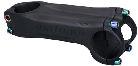 Violiica Carbon-Lenker-Vorbau für 31,8 mm Straßen- und MTB-Räder - 6/17 Grad Winkel, 70 bis 130 mm Reichweite, Vollständige T800+T1000 Konstruktion, Schwarz