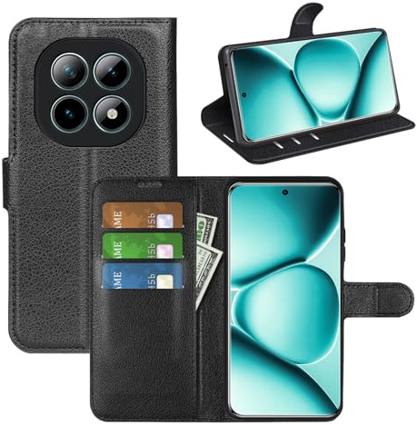 betterfon Klapphülle kompatibel mit Xiaomi Redmi Note 15 Pro+ 5G und Poco M8 Pro 5G – Handyhülle als Buchhülle aus Kunstleder, Wallet Case mit Kartenfächern & Standfunktion, Schwarz