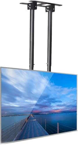 Support de Fixation au Plafond pour téléviseur avec Bras articulé, Support inclinable réglable pour téléviseurs à écran Plat et incurvé de 37 à 80 Pouces.