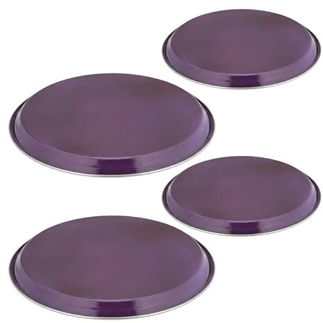 4pcs Purple Hob Covers Reusable Stainless Steel Kitchen Oven Cooker Ring Protector Metal Covers