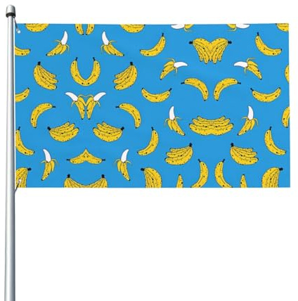 LPLSNWS Flagge mit Bananen-Druck, blau, 152 x 91 cm, Polyester, doppelseitig