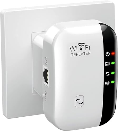 Haoniubi WiFi Extender, WiFi Booster, WiFi Repeater, Covers Up to 3000 Sq.ft and 45 Devices, Internet Booster - with Ethernet Port, Quick Setup, Home Wireless Signal Booster, UK plug