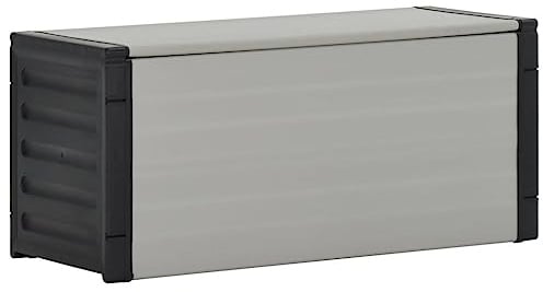 KMTNERVG Mülltonnenbox Grau 85x34x40 cm, Gartenabfall-Box für Außen- und Innenbereich, Abfallentsorgung Box aus PVC und PP mit Deckel zur Geruchsbindung