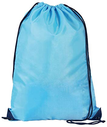 Zaino sacca in nylon leggere e pratica (33x45) doppia corda scegli il colore - Celeste