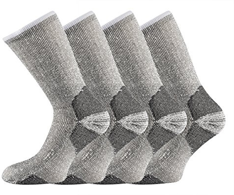 TippTexx 24 2 Paar Outdoor Thermo Socken, Extrem warm und haltbar (43/46, GRAU)